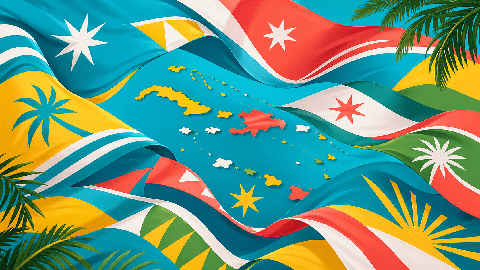 Drapeaux des Caraïbes et Petites Amériques